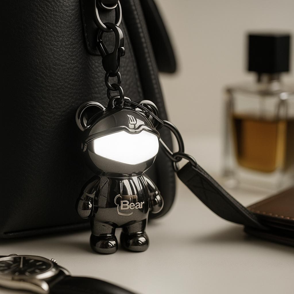 خرید انلاین جا کلیدی خرس مدل چراغ دار از جنس پلاستیک فشرده