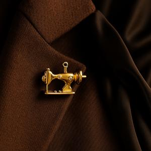 سنجاق سینه زنانه مدل چرخ خیاطی از جنس ابکاری رادیوم