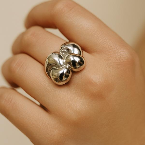 انگشتر زنانه فانتزی طرح گره از جنس استیل