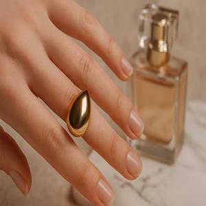 انگشتر زنانه فانتزی طرح قطره اب از جنس استیل