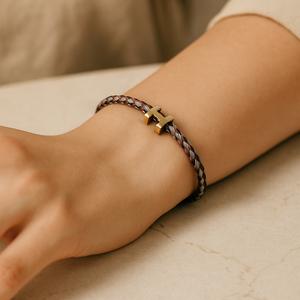 دستبند زنانه کنفی مدل هرمس از جنس استیل