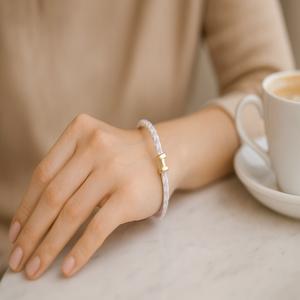 خرید اینترنتی دستبند زنانه کنفی مدل هرمس از جنس استیل