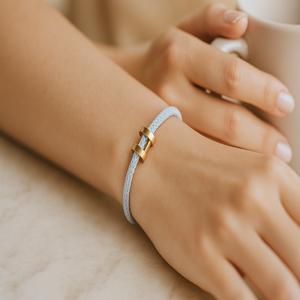 مشخصات دستبند زنانه کنفی مدل هرمس از جنس استیل