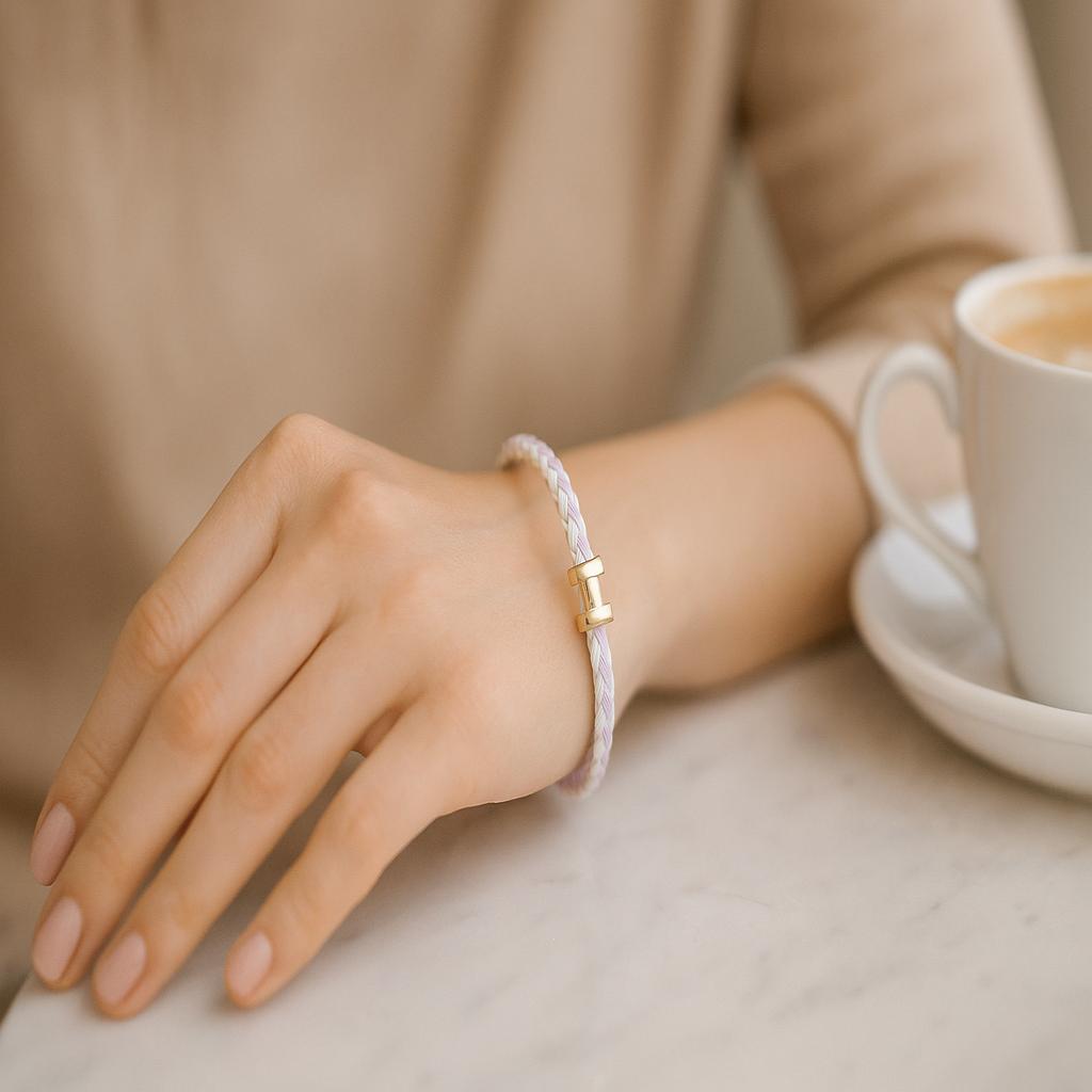 قیمت دستبند زنانه کنفی مدل هرمس از جنس استیل