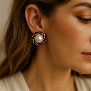 خرید انلاین گوشواره زنانه مدل میناکاری از جنس ابکاری رادیوم