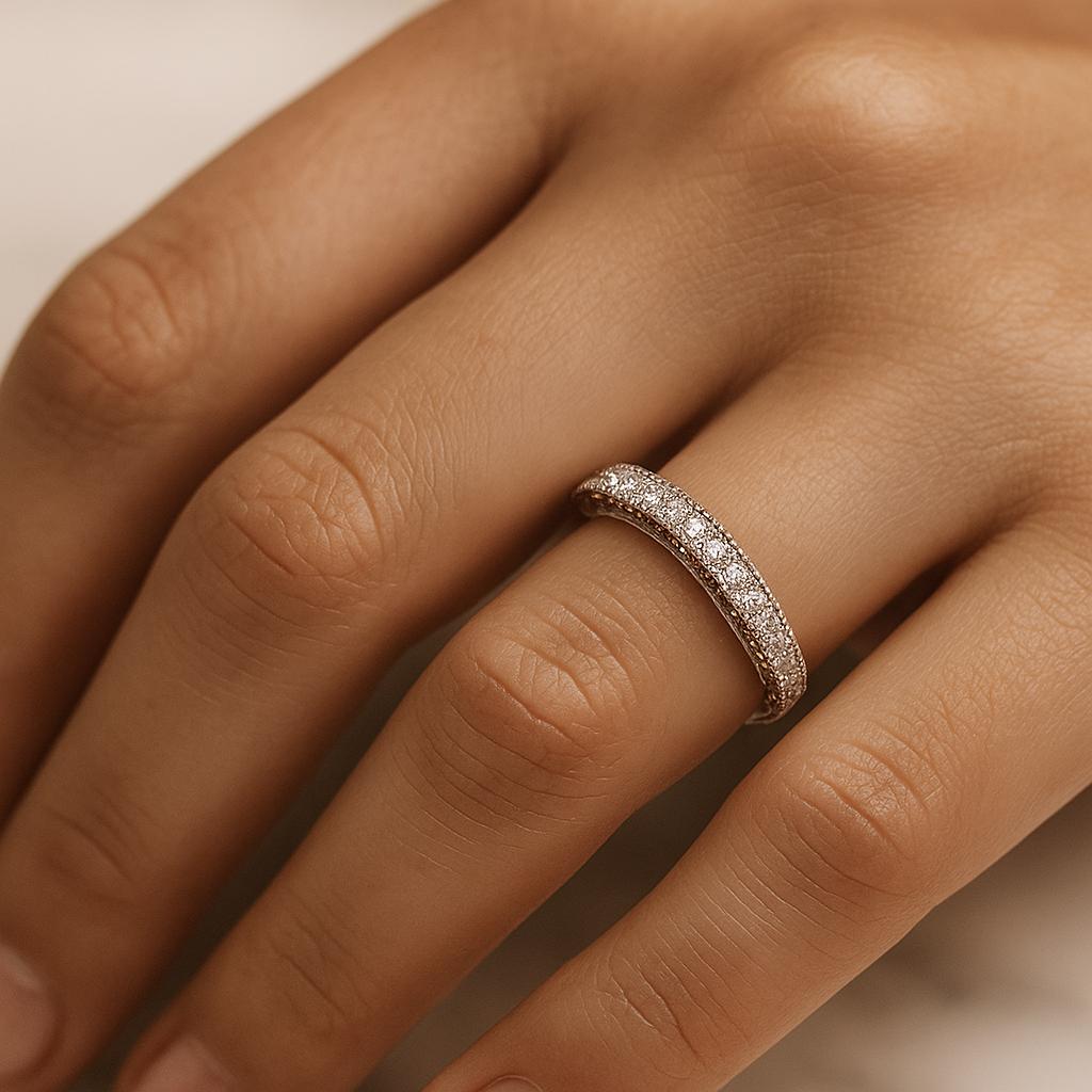 قیمت انگشتر زنانه نگین گرد طرح نگین دار از جنس ابکاری رادیوم