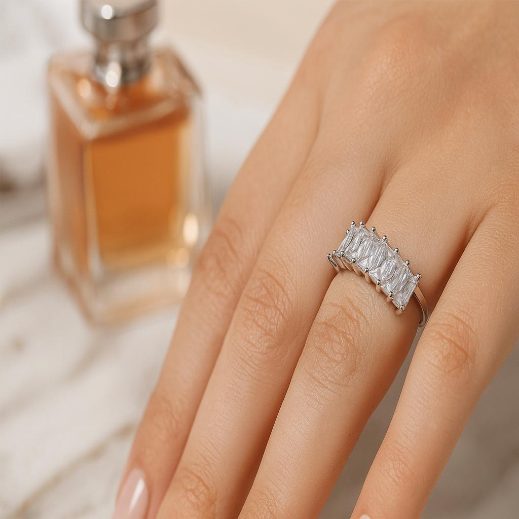 خرید اینترنتی انگشتر زنانه شیک طرح تنیسی از جنس ابکاری رادیوم