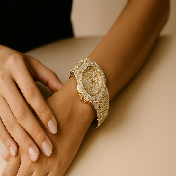 ساعت مچی زنانه مدل فول نگین از جنس درجه 1