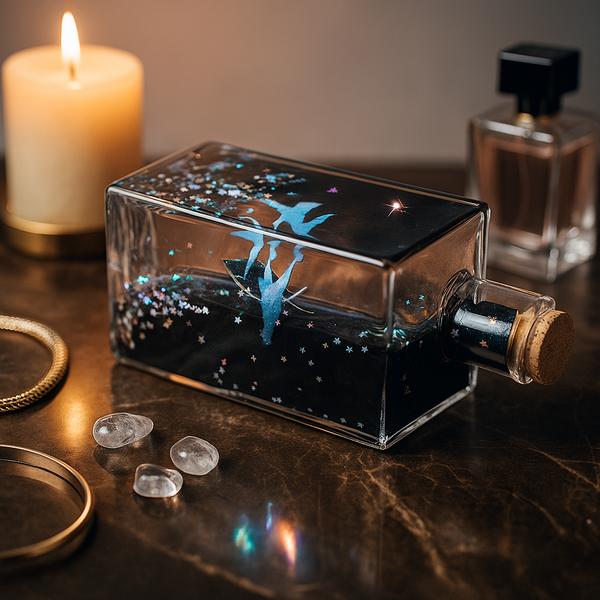 گوی دکوری مدل کشتی معلق از جنس شیشه شفاف