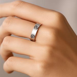 انگشتر زنانه شیک طرح کارتیر لاو از جنس استیل