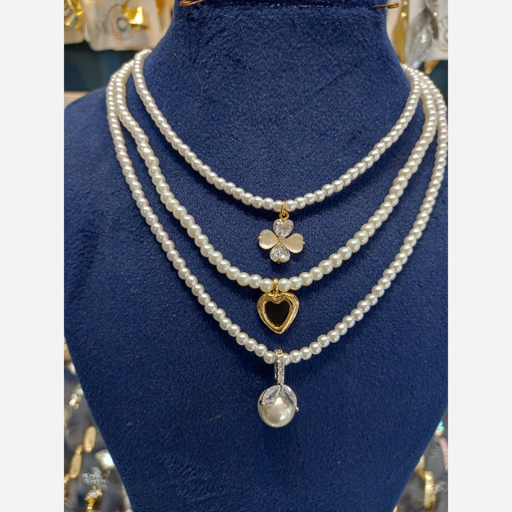 قیمت ارزان گردنبند مروارید پلاک دار