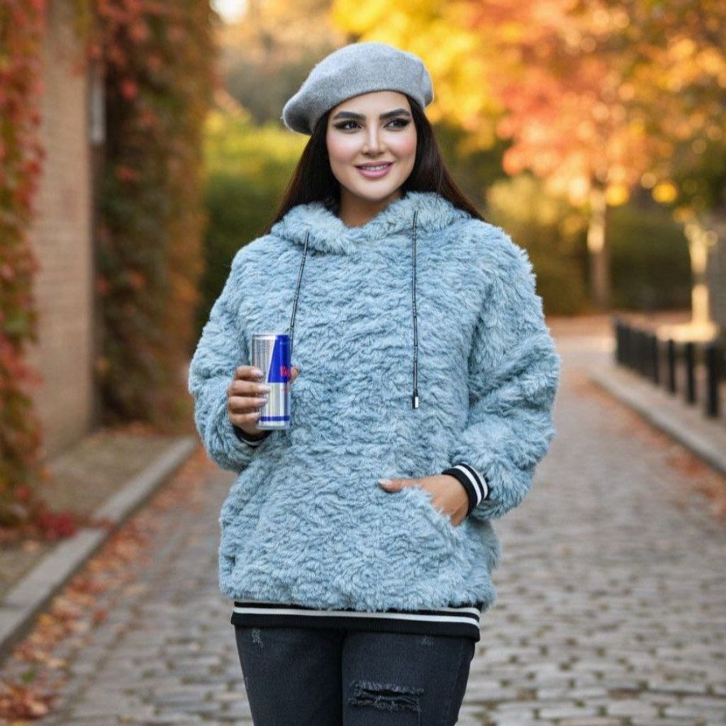 خرید انلاین هودی تدی لیزا رنگ طوسی