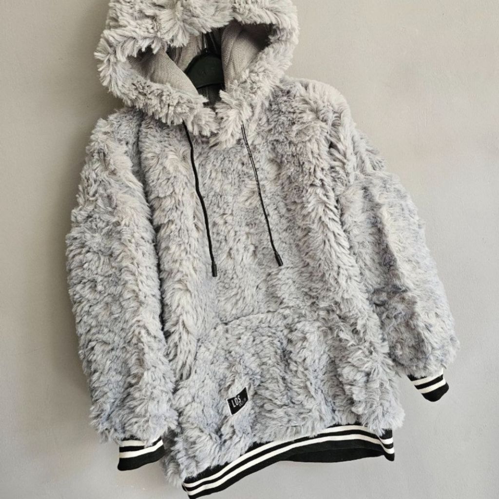 خرید اینترنتی هودی تدی لیزا رنگ طوسی