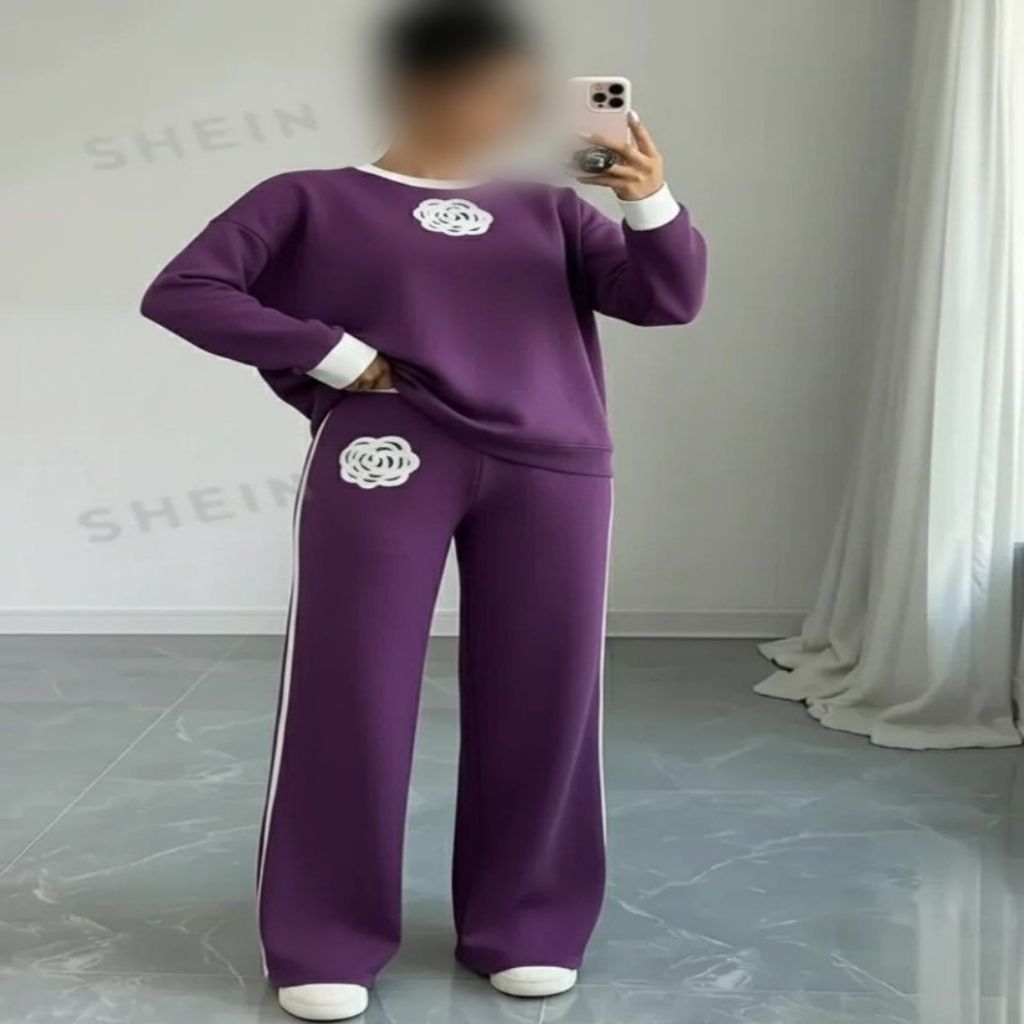 خرید آنلاین ست بلوز و شلوار طرح گل کد 50305