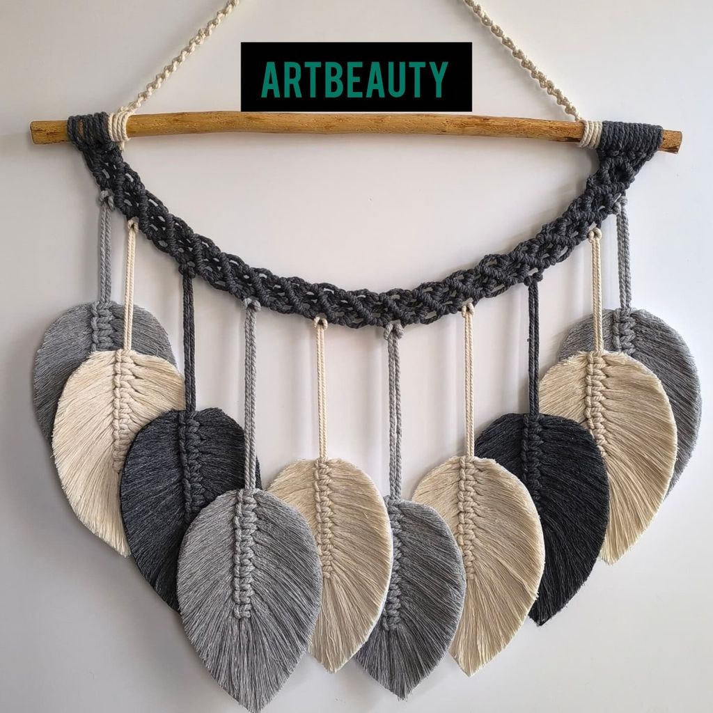 مشخصات دیوارکوب برگ مکرومه ریسه لوزی مدل پارادایس