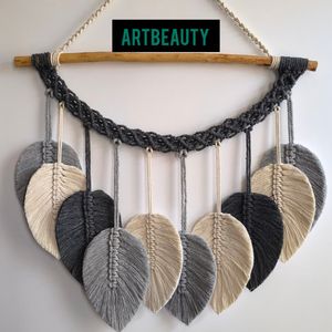 دیوارکوب برگ مکرومه ریسه لوزی مدل پارادایس