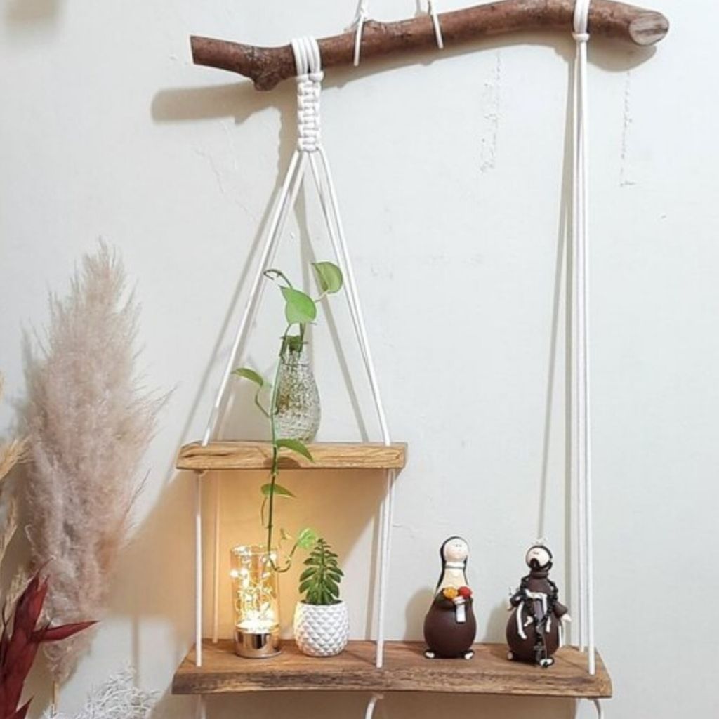 مشخصات شلف دو طبقه مکرومه طرح عروس