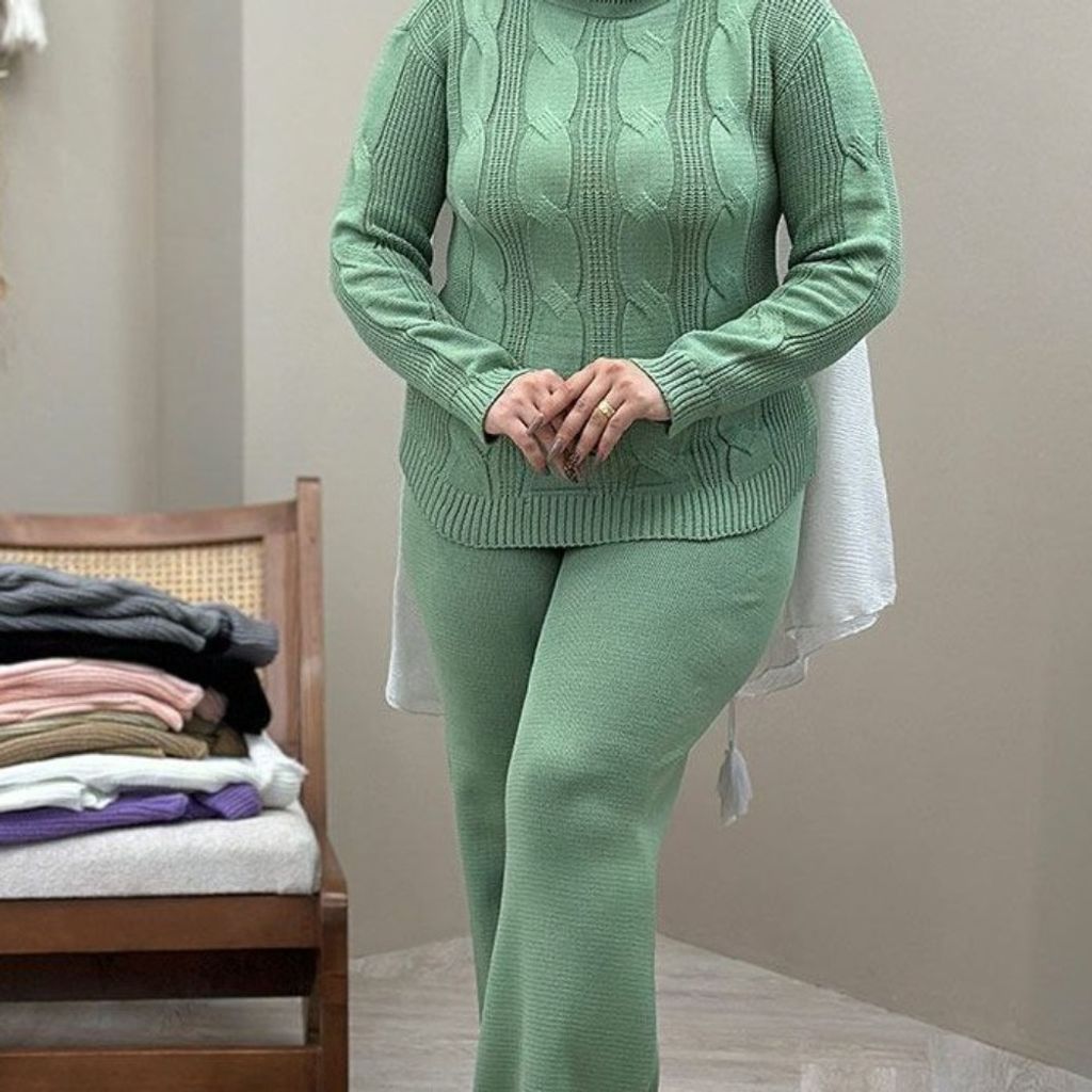 قیمت ارزان ست بافت یقه شل