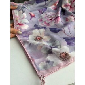 قیمت ارزان روسری نخی قواره 140 نخ گلوریا مدل شقایق