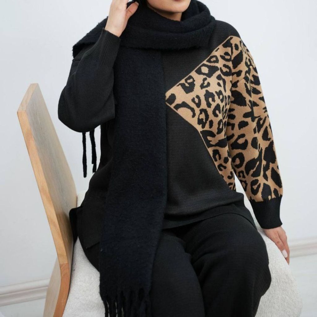 فروش اینترنتی ست بافت مثلث پلنگی