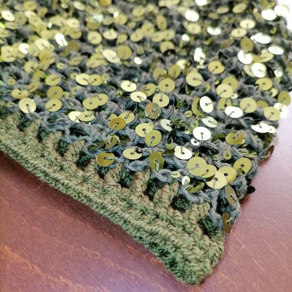 کلاه ترند، توربان پولک دار دستبافت کد 07211