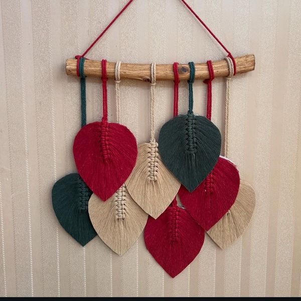 دیوار کوب مکرومه بافی مدل برگ