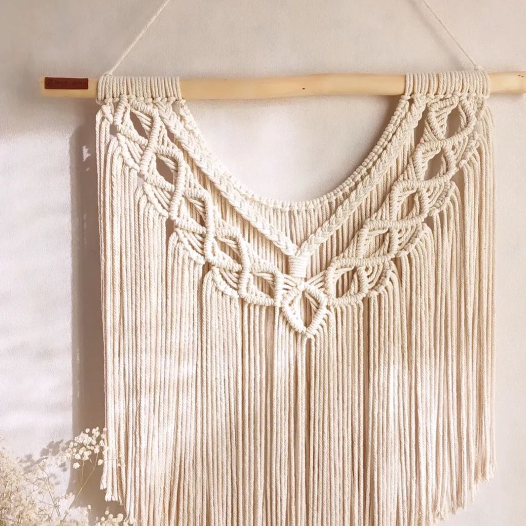 مشخصات دیوار کوب مکرومه بافی مدل صدف