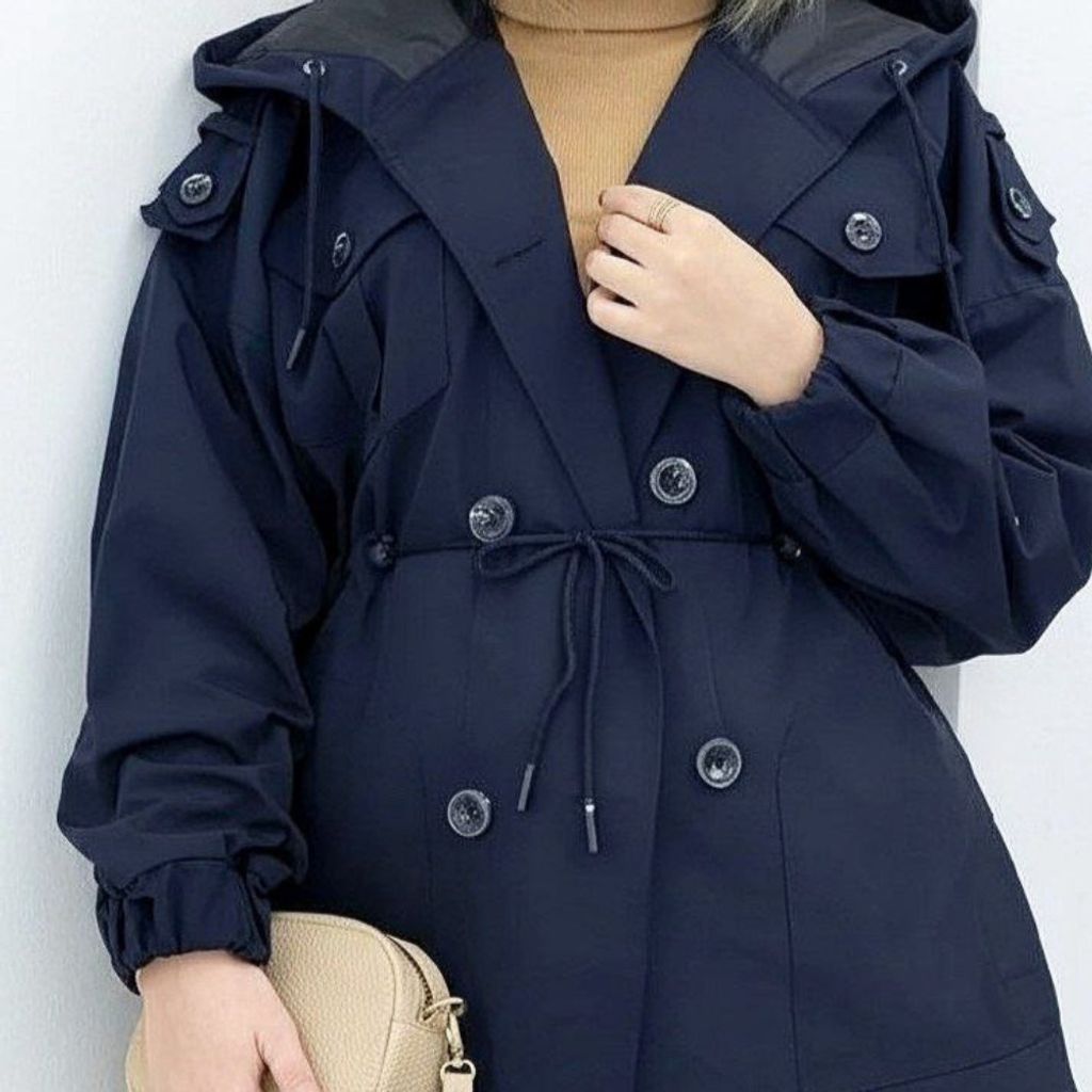 قیمت بارونی زنانه کلاهدار طرح آیسودا