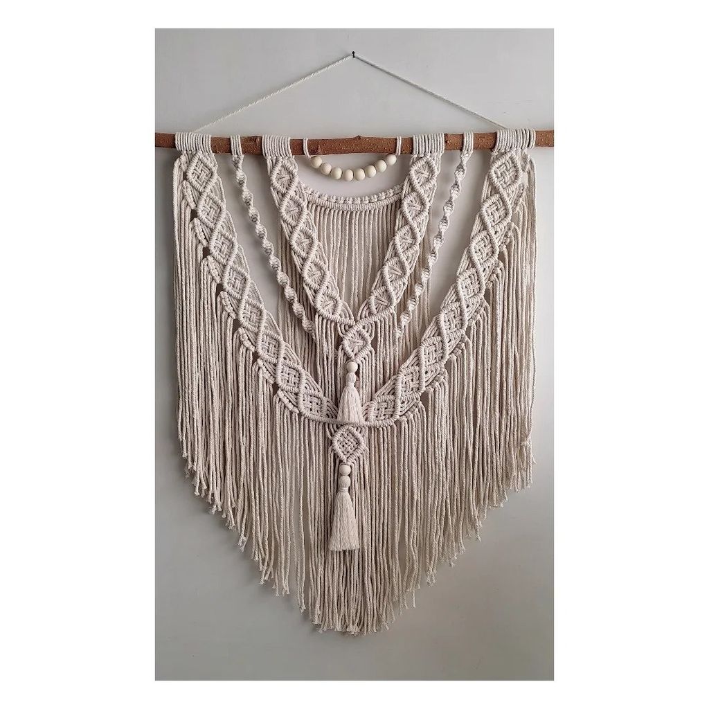 قیمت ارزان دیوارکوب آویز مکرومه بافی مدل باران