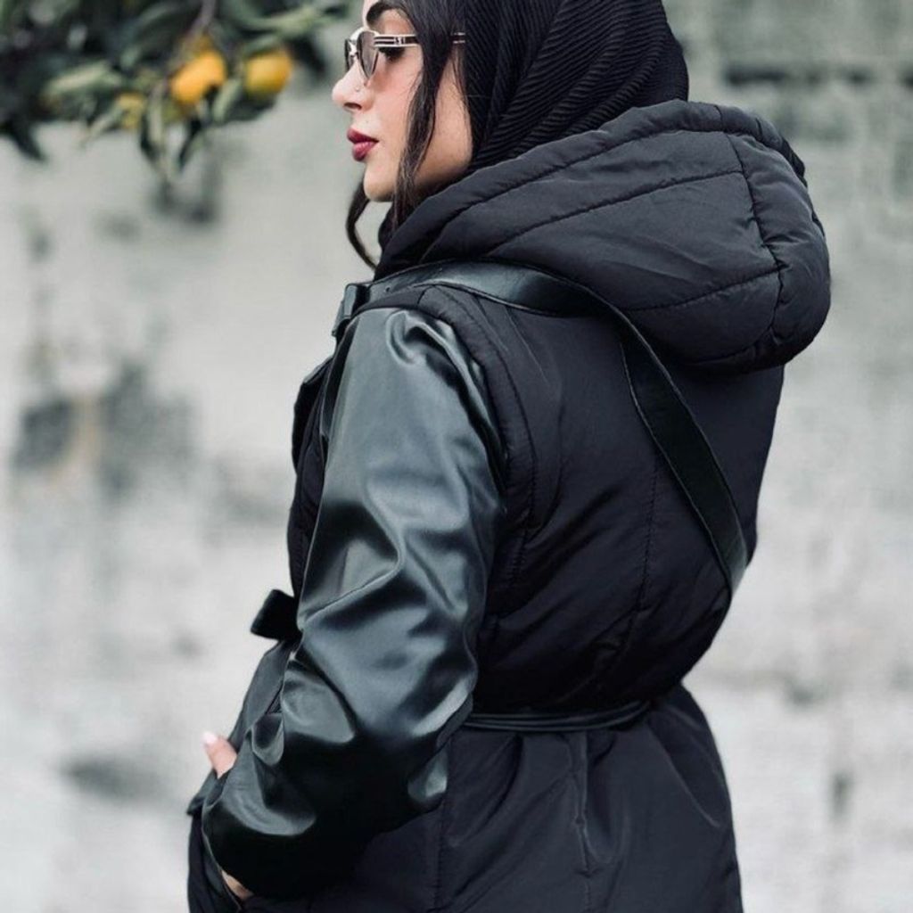 خرید انلاین کاپشن آستین چرم