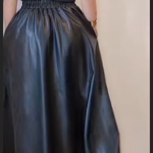 قیمت ارزان دامن چرم کلوش زنانه