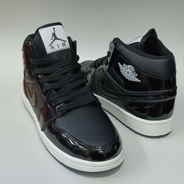 کتونی مردانه جردن وان ورنی ساقدار مشکی کیفیت بالا