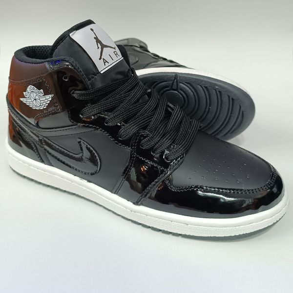 کتونی مردانه جردن وان ورنی ساقدار مشکی کیفیت بالا