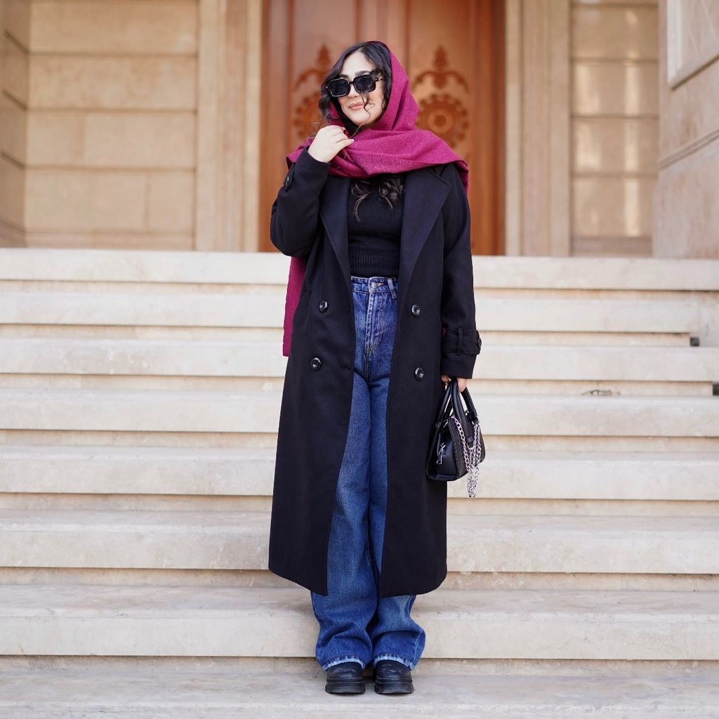 خرید انلاین پالتو بلند مشکی زنانه