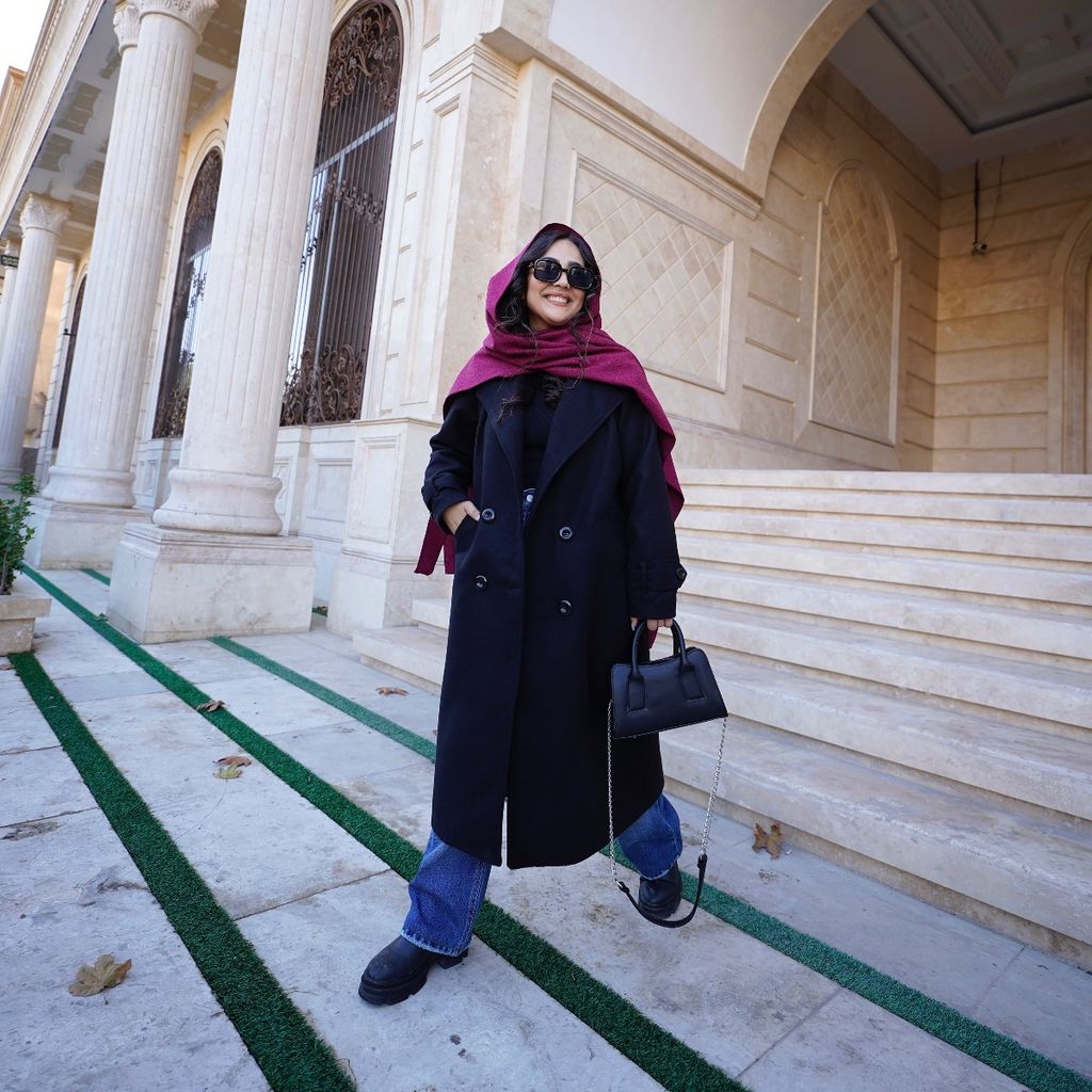 خرید اینترنتی پالتو بلند مشکی زنانه