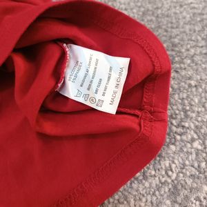 مشخصات تیشرت زنانه نخ پنبه زرشکی