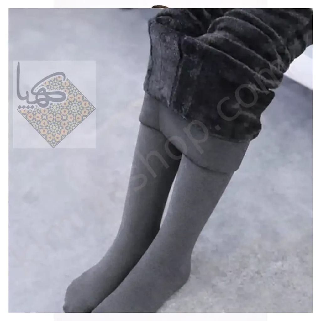 قیمت ارزان جوراب‌شلواری تمام نخ کرک‌دار (شنل) فری‌سایز خاکستری