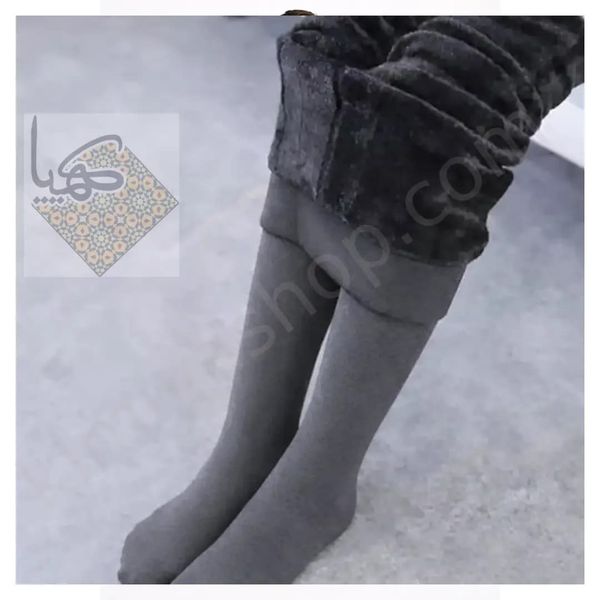 جوراب‌شلواری تمام نخ کرک‌دار (شنل) فری‌سایز خاکستری