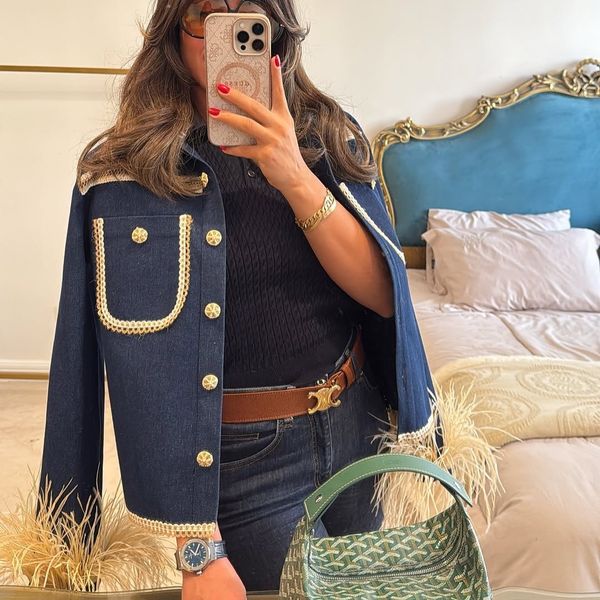 کت پاییزه  جین مدل سایه