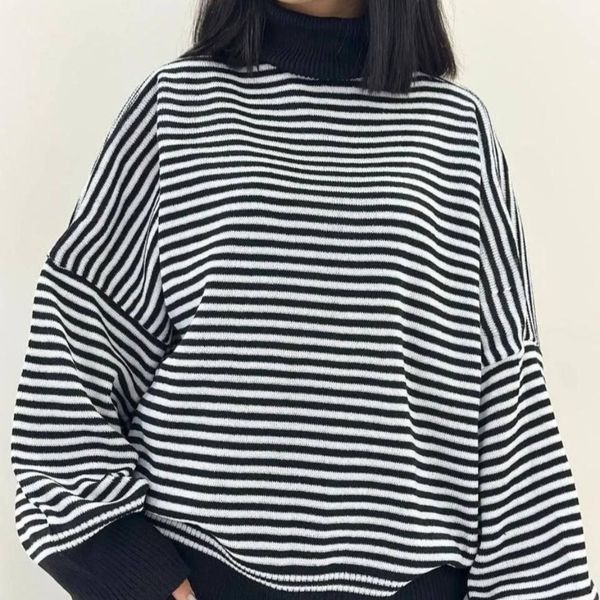 بافت راه راه یقه اسکی