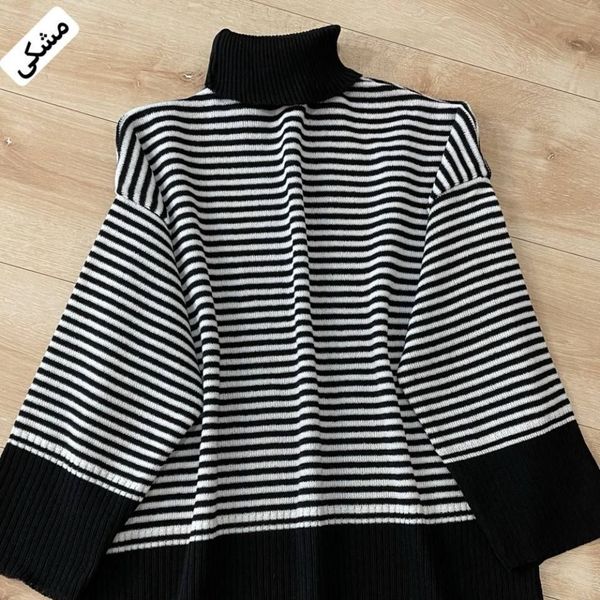 بافت راه راه یقه اسکی