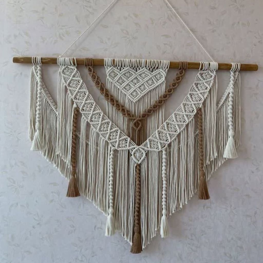 قیمت ارزان دیوارکوب اویز مکرومه بافی دکوری طرح رامیلا