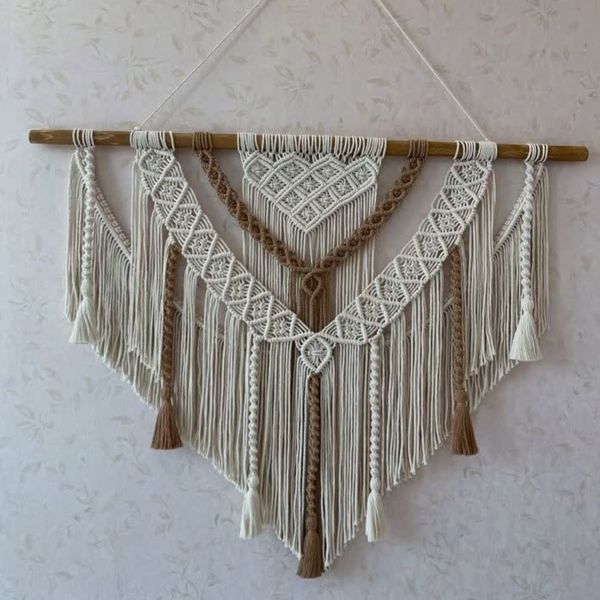 دیوارکوب اویز مکرومه بافی دکوری طرح رامیلا