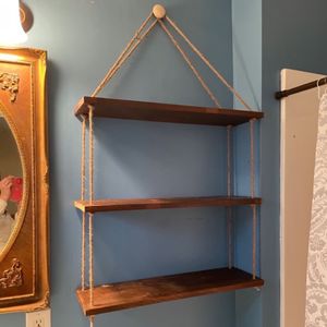 شلف چوبی کنفی مکرومه بافی کاربردی