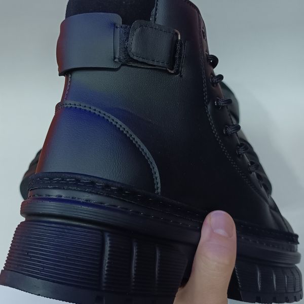 بوت مردانه برشکا بنددار بغل زیپ مشکی کیفیت بالا