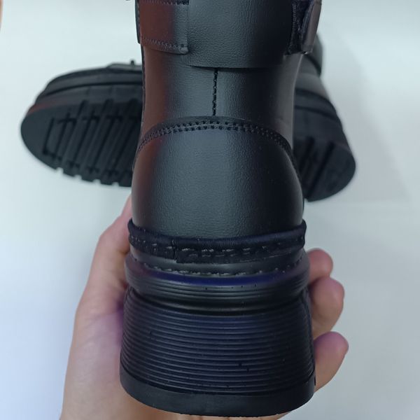 بوت مردانه برشکا بنددار بغل زیپ مشکی کیفیت بالا