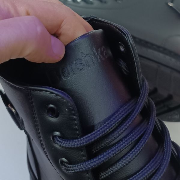 بوت مردانه برشکا بنددار بغل زیپ مشکی کیفیت بالا