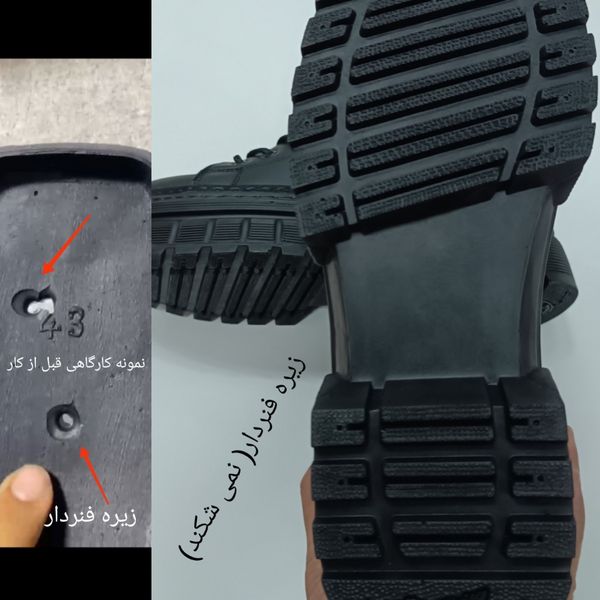 بوت مردانه برشکا بنددار بغل زیپ مشکی کیفیت بالا