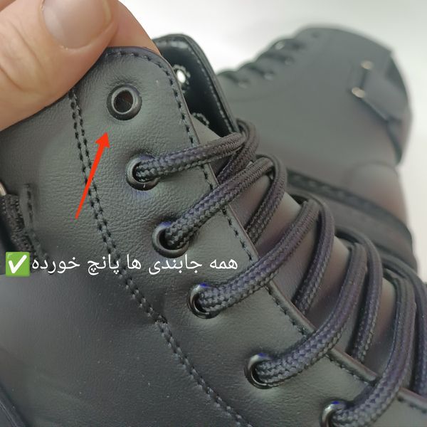 بوت مردانه برشکا بنددار بغل زیپ مشکی کیفیت بالا