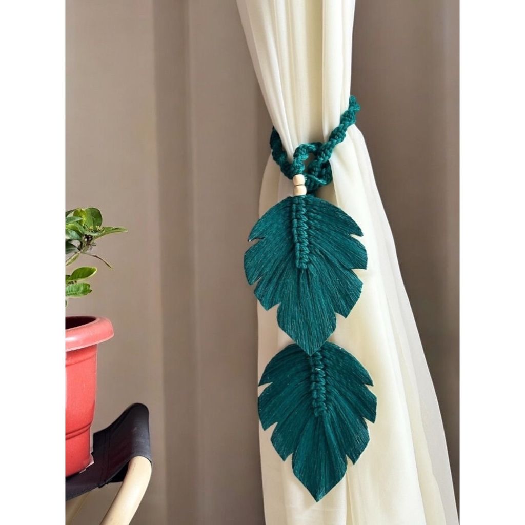 مشخصات هولدر پرده مکرومه بافی برگ انجیری